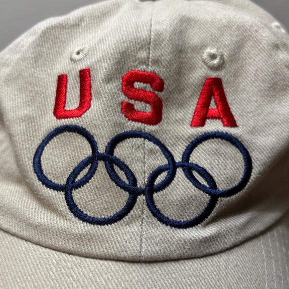 Vintage USA Olympic Beige Mat Hat Adjustable Cap - Picture 5 of 5